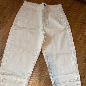 New - Women's Everlane White Barrel Utility Denim Jean - Organic Cotton - Sz 12